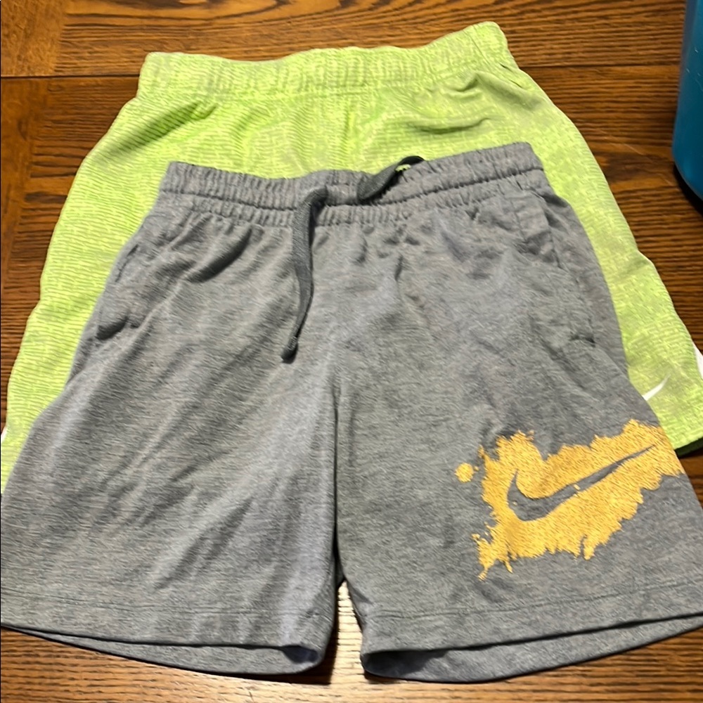 Nike Gray and Yellow Athletic Shorts